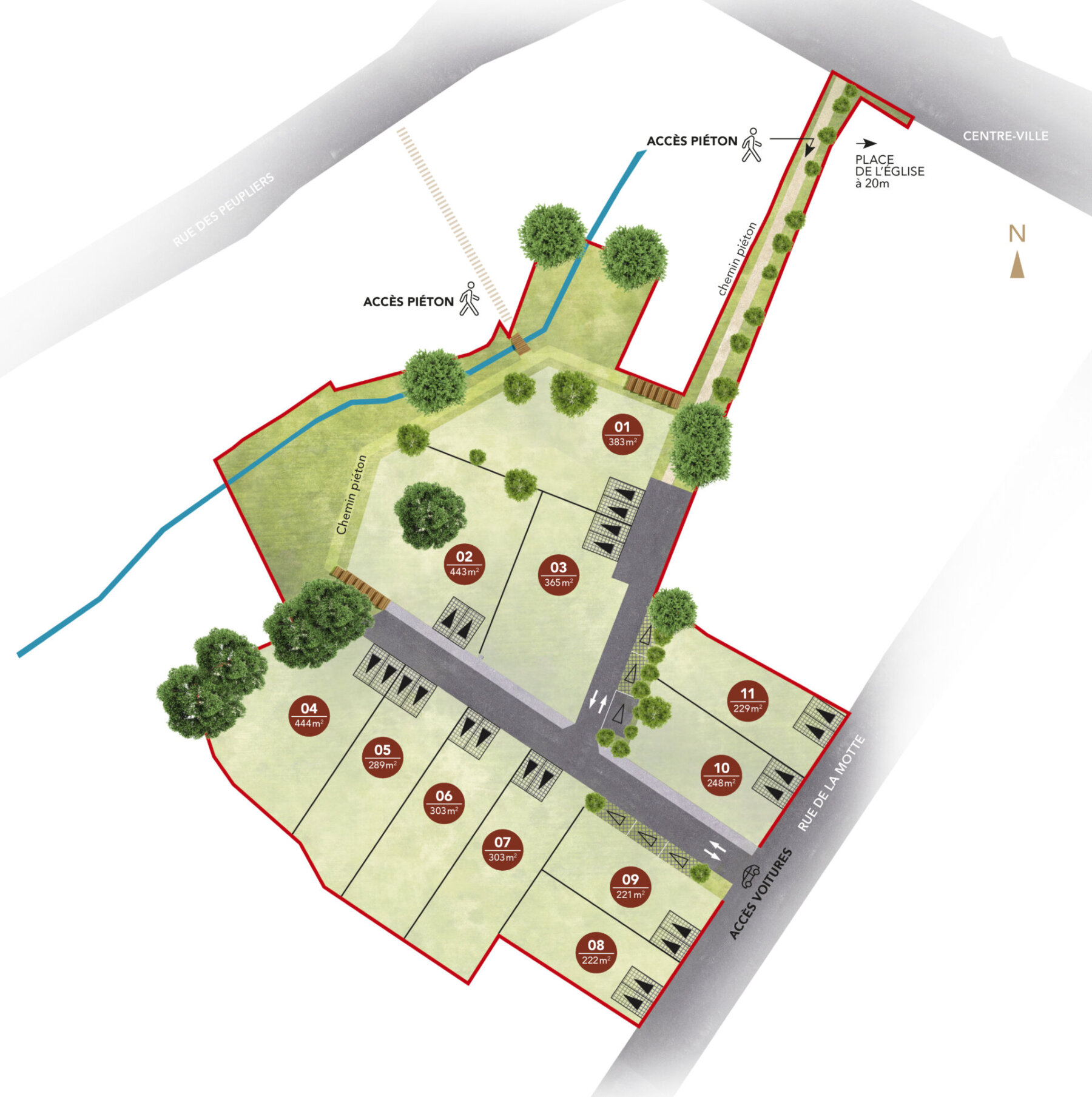 Terrains à vendre à Baulon, plan de composition du lotissement le Clos Rozay