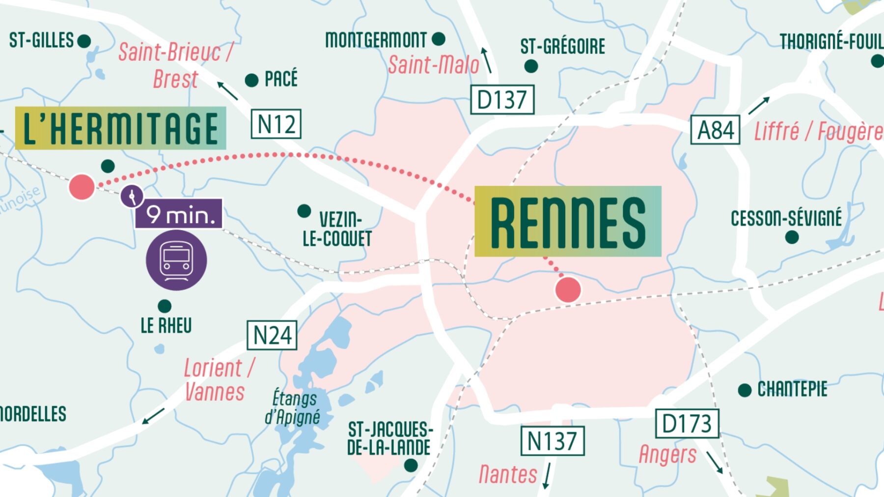 Plan de situation de l'Hermitage