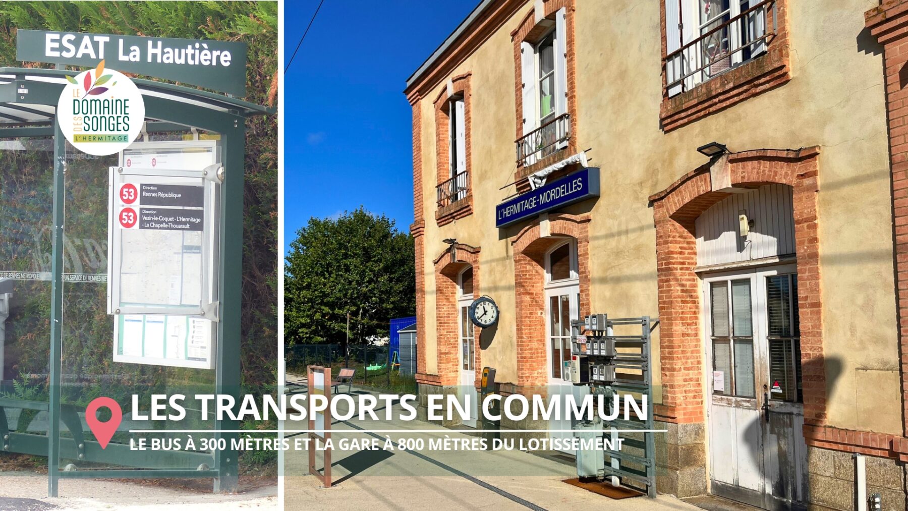 Les transports en commun à proximité du domaine des songes à l'Hermitage