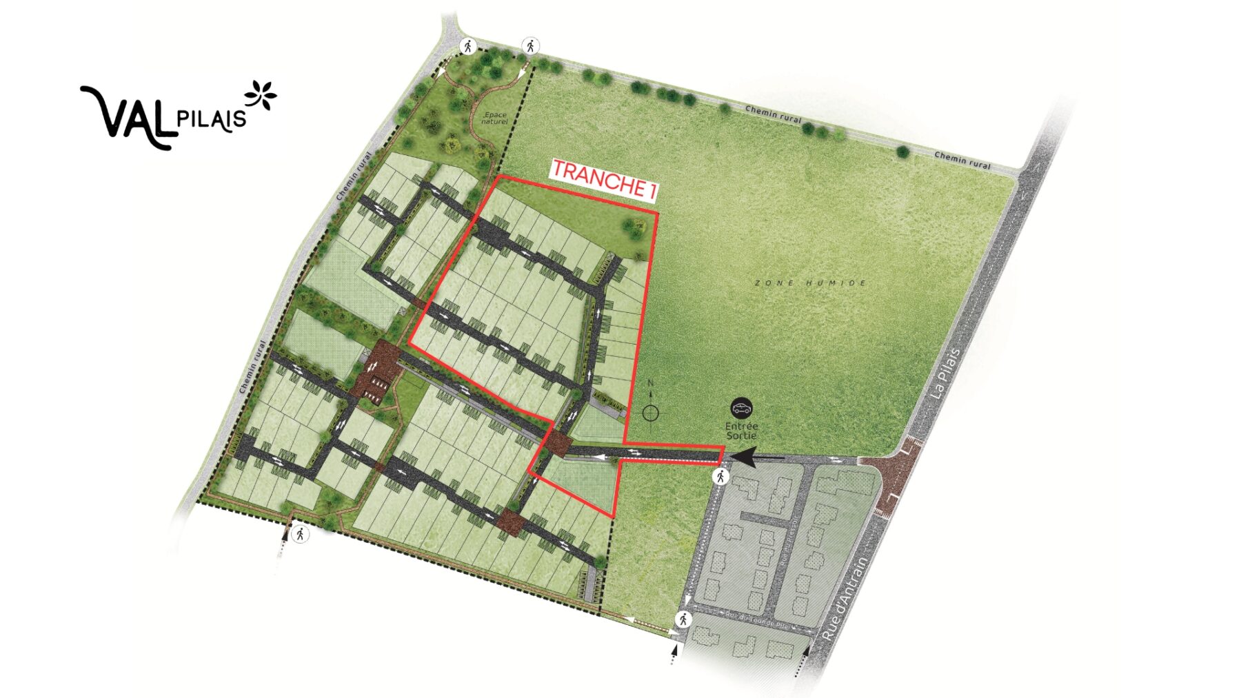 Plan de composition du Lotissement Val Pilais à Saint-Aubin-D'Aubigné